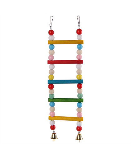 Игрушка для птиц Лестница из бусин цветная 5 ступеней 7*2*25см дерево PetStandArt Игрушка для птиц Лестница из бусин цветная 5 ступеней 7*2*25см дерево PetStandArt