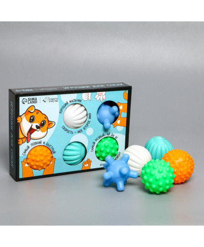 Игрушка для собак Самый ловкий, самый быстрый набор 5 мячей Игрушка для собак Самый ловкий, самый быстрый набор 5 мячей