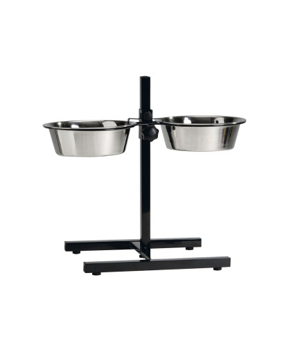 Подставка + 2 миски металлические 2*0,38л регулируемая Double Diner черный Алькор Подставка + 2 миски металлические 2*0,38л регулируемая Double Diner черный Алькор