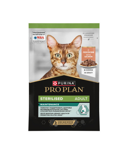  Про План/Pro Plan пауч  85гр корм для кошек Maintenance Sterilised с лососем в соусе