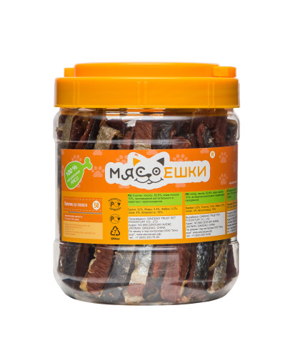  Мясоешки лакомства для собак Палочки из лосося  600гр*12