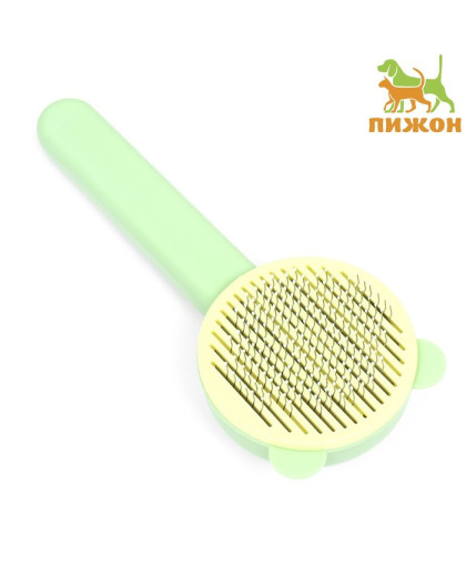 Пуходерка пластиковая с функцией самоочистки Кошка 8,5*20см зеленая Пижон Пуходерка пластиковая с функцией самоочистки Кошка 8,5*20см зеленая Пижон