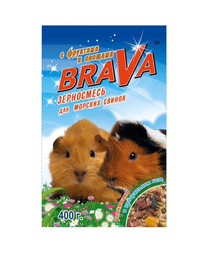 Брава/BraVa корм для морских свинок фрукты/овощи 400гр*14 Брава/BraVa корм для морских свинок фрукты/овощи 400гр*14
