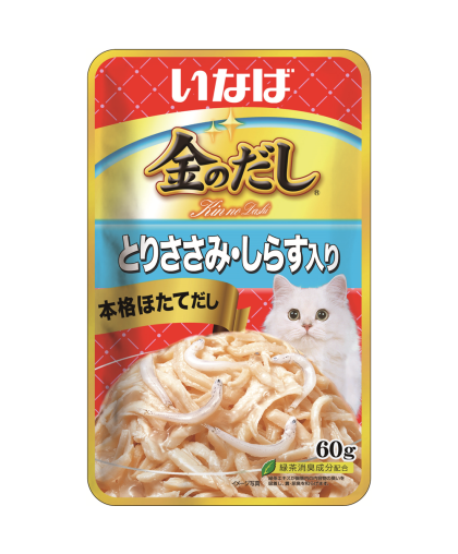 Инаба/INABA КИННОДАСИ пауч для кошек куриное филе с мальками ширасу 60гр*48 Инаба/INABA КИННОДАСИ пауч для кошек куриное филе с мальками ширасу 60гр*48