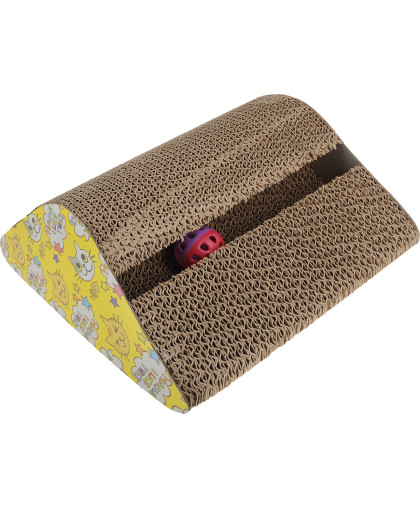 Когтеточка гофрокартоновая угловая с мячиками с кошачьей мятой 28*22*30см Уют Когтеточка гофрокартоновая угловая с мячиками с кошачьей мятой 28*22*30см Уют