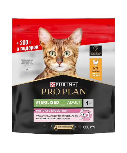 АКЦИЯ Про План/Pro Plan 400+200гр корм для кошек стерил/кастр. чувствит. пищеварение Курица АКЦИЯ Про План/Pro Plan 400+200гр корм для кошек стерил/кастр. чувствит. пищеварение Курица