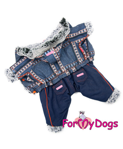  Комбинезон утепленный для собак р16, спинка  33см для мальчика Джинс синий Formydogs