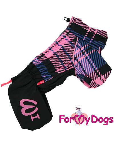 Дождевик для собак р18, спинка 36см черно/розовый в клетку Formydogs Дождевик для собак р18, спинка 36см черно/розовый в клетку Formydogs