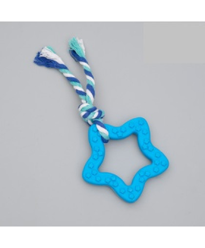 Игрушка для собак Звезда с канатом термопластичная19см TP1146 Алькор