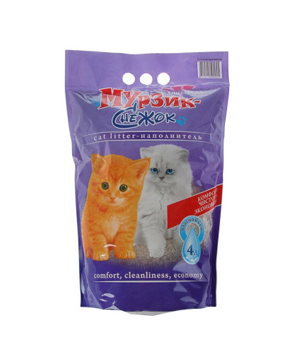 Наполнитель бентонитовый комкующийся Мурзик Снежок универсал из целитсодержащих минералов 4л*4 Наполнитель бентонитовый комкующийся Мурзик Снежок универсал из целитсодержащих минералов 4л*4