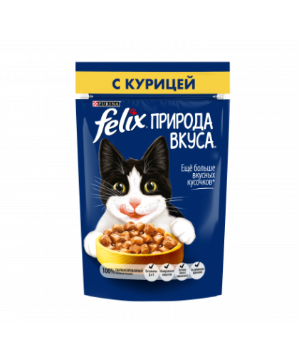 Феликс/Felix 85г природа вкуса корм для кошек курица Феликс/Felix 85г природа вкуса корм для кошек курица