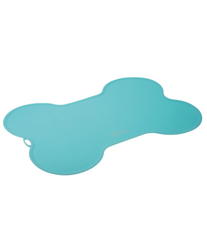 Коврик под миску 52*38 силиконовый в форме косточки бирюзовый Пет Лайн Коврик под миску 52*38 силиконовый в форме косточки бирюзовый Пет Лайн