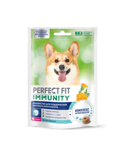 Фит/Perfect Fit лакомство для собак, с говядиной и экстрактом бархатцев, поддержание иммунитета 90г Фит/Perfect Fit лакомство для собак, с говядиной и экстрактом бархатцев, поддержание иммунитета 90г