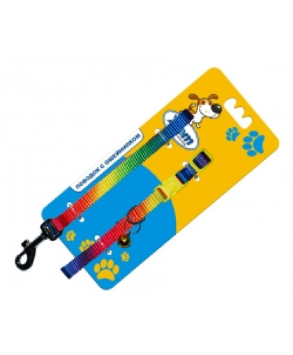 Комплект для собак Радуга ошейник 1*30см + поводок 1*120см Уют Комплект для собак Радуга ошейник 1*30см + поводок 1*120см Уют