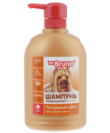 Шампунь Мистер Бруно для собак Послушный шелк для длиношерстных собак (йорк) 350мл*6 Шампунь Мистер Бруно для собак Послушный шелк для длиношерстных собак (йорк) 350мл*6