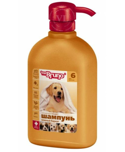 Шампунь Мистер Бруно для щенков Нежный бархат 350мл*6 Шампунь Мистер Бруно для щенков Нежный бархат 350мл*6
