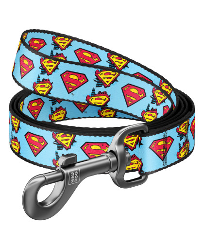  Поводок для собак нейлоновый регулируемый Супермен  20мм*122см WauDog CoLLaR