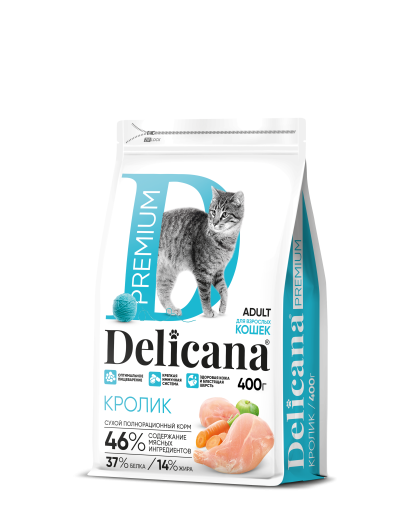 Деликана/Delicana корм для кошек Кролик 400гр Деликана/Delicana корм для кошек Кролик 400гр