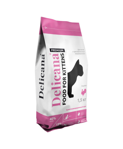 Деликана/Delicana корм для котят чуствительное пищеварение Индейка 1,5кг*6 Деликана/Delicana корм для котят чуствительное пищеварение Индейка 1,5кг*6