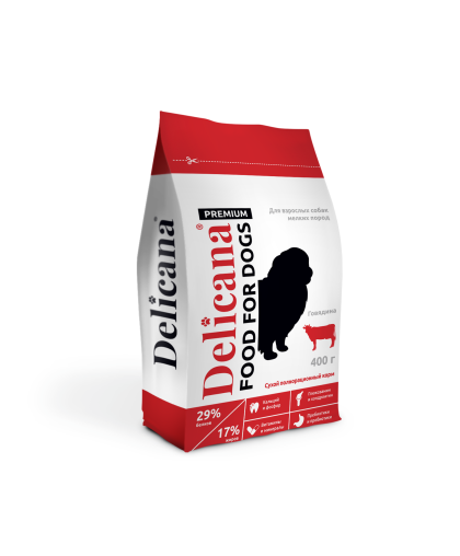  Деликана/Delicana корм для собак мелких пород Говядина  400гр*20