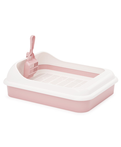 Туалет для кошек Лекси с бортом сеткой и совком 45,5*35,5*15 см розовый Альтернатива Туалет для кошек Лекси с бортом сеткой и совком 45,5*35,5*15 см розовый Альтернатива