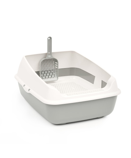 Туалет для кошек с высоким бортом сеткой и совком 50,5*39*23,5 см серый Альтернатива Туалет для кошек с высоким бортом сеткой и совком 50,5*39*23,5 см серый Альтернатива