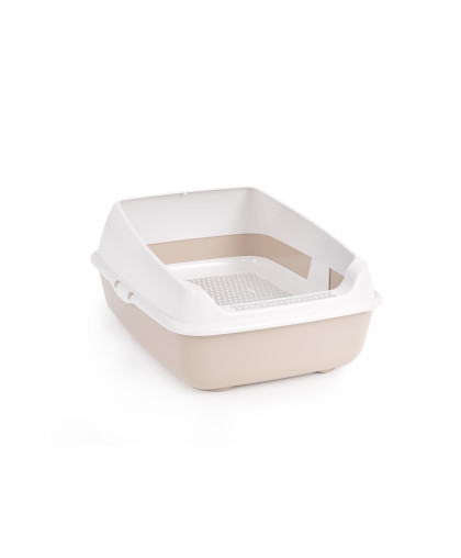 Туалет для кошек с высокими бортами и сеткой 50,5*39*23 см бежевый Альтернатива Туалет для кошек с высокими бортами и сеткой 50,5*39*23 см бежевый Альтернатива