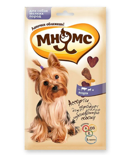Мнямс лакомство для собак мелких пород Говядина/Ягненок/Курица 60гр Мнямс лакомство для собак мелких пород Говядина/Ягненок/Курица 60гр