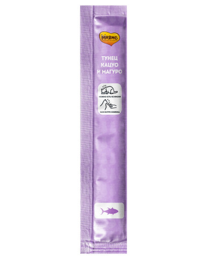 Мнямс для кошек Крем-лакомство с Тунцом Кацуо и Магуро 15гр*1 Мнямс для кошек Крем-лакомство с Тунцом Кацуо и Магуро 15гр*1