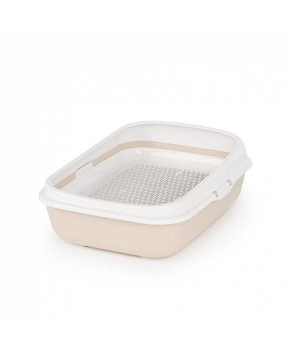 Туалет для кошек с высоким бортом сеткой 42*31*14,5 см бежевый Альтернатива Туалет для кошек с высоким бортом сеткой 42*31*14,5 см бежевый Альтернатива