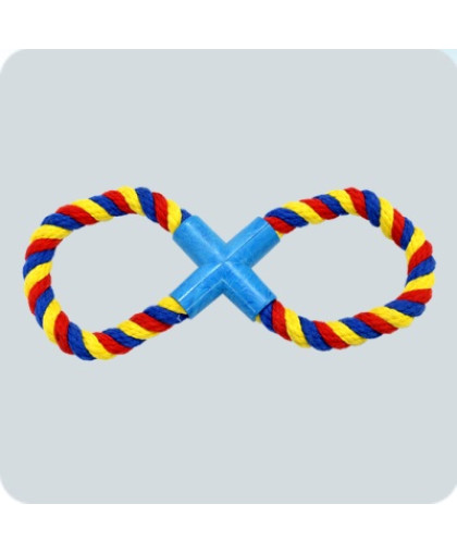 Игрушка для собак Канат цветной 280мм восьмерка Зооник Игрушка для собак Канат цветной 280мм восьмерка Зооник