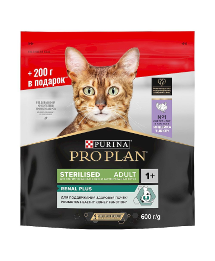 АКЦИЯ Про План/Pro Plan 400+200гр корм для кошек стерил/кастр. для поддерж. здоровья почек Индейка АКЦИЯ Про План/Pro Plan 400+200гр корм для кошек стерил/кастр. для поддерж. здоровья почек Индейка