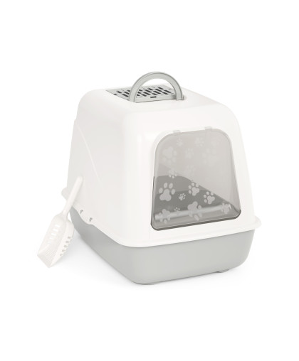  Туалет для кошек закрытый серый  50,5*39*41 см Альтернатива