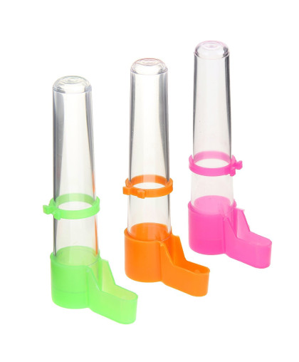  Поилка для птиц  50мл цвет в ассортименте 25*55*125мм Пижон