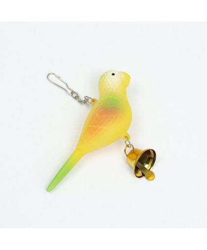 Игрушка для птиц Птичка с колокольчиком 119*34*125мм желтая Пижон Игрушка для птиц Птичка с колокольчиком 119*34*125мм желтая Пижон