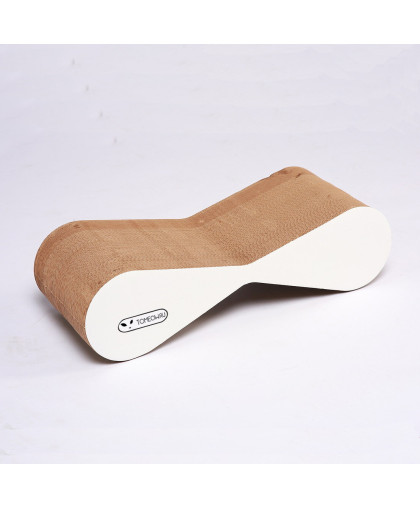 Когтеточка из картона с картонным ободком Медиум белый 54х14х22 см ТуМяу Когтеточка из картона с картонным ободком Медиум белый 54х14х22 см ТуМяу