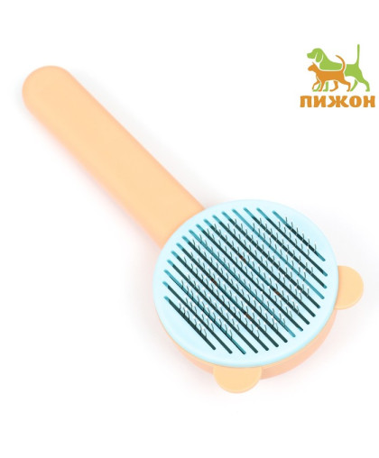 Пуходерка пластиковая с функцией самоочистки Кошка 8,5*20см оранжевая Пижон Пуходерка пластиковая с функцией самоочистки Кошка 8,5*20см оранжевая Пижон