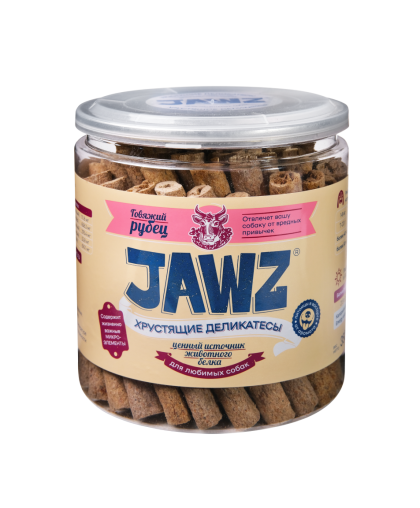  Джавз/JAWZ лакомства для собак Хрустящие деликатесы говяжий рубец  350гр