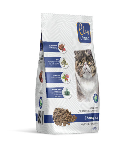 Клан/Clan Classic Choosy корм для кошек индейка/кролик 400гр Клан/Clan Classic Choosy корм для кошек индейка/кролик 400гр
