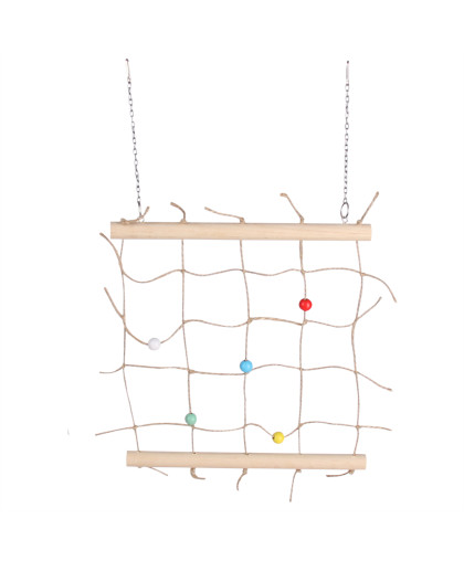 Игрушка для птиц Сетка с бусинами 22*2*24см дерево PetStandArt Игрушка для птиц Сетка с бусинами 22*2*24см дерево PetStandArt