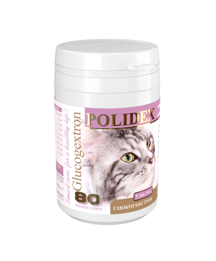  Полидекс 80 Глюкогекстрон для кошек уп.  80 таб (глюкозамин+хондроитин).*12