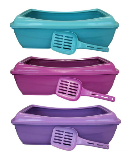 Туалет для кошек Атонго с бортиком с совком 49*37,5*15см серый Уют Туалет для кошек Атонго с бортиком с совком 49*37,5*15см серый Уют