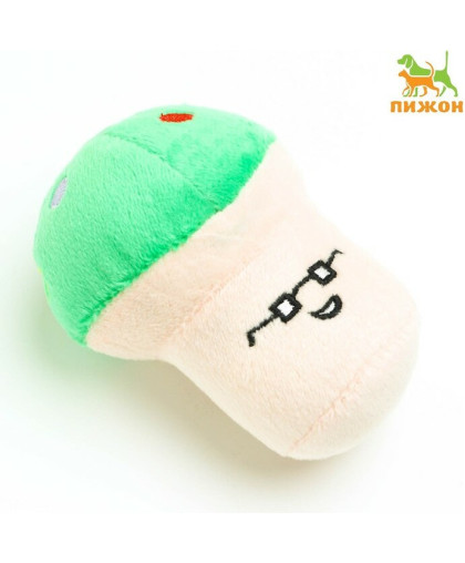 Игрушка для собак Гриб 10см белая зелёная Пижон Игрушка для собак Гриб 10см белая зелёная Пижон