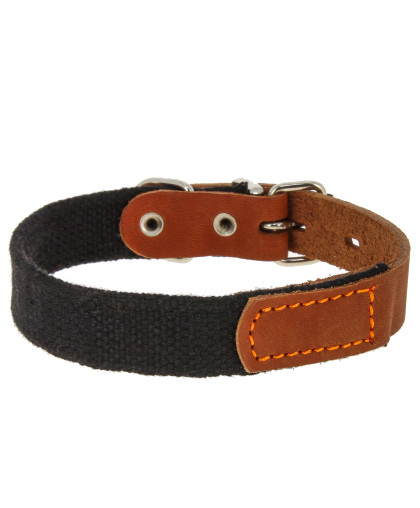 Ошейник брезентовый с кожей 25 мм 39-46 см Каскад Ошейник брезентовый с кожей 25 мм 39-46 см Каскад