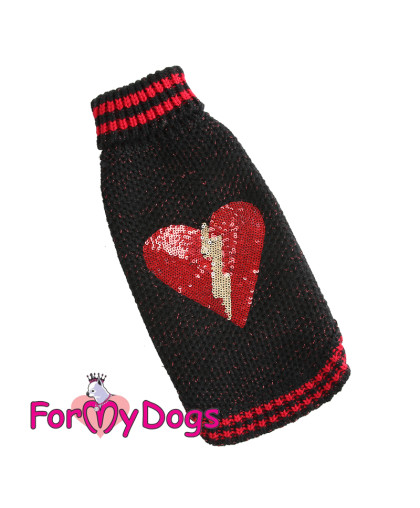  Свитер для собак р18-20, спинка  42см Сердце черный Formydogs