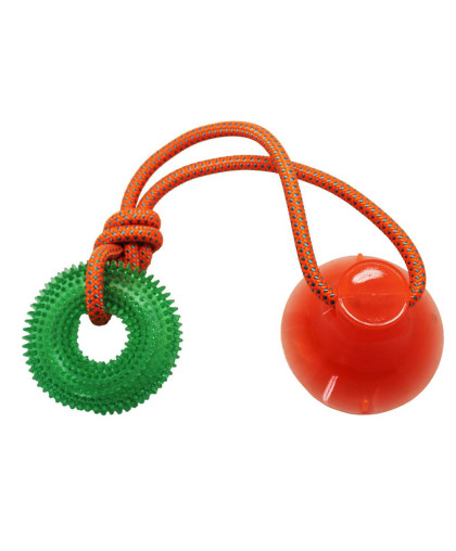 Игрушка для собак интерактивная Тяни-Кусай на одной присоске 45см зеленое шипованое кольцо Уют Игрушка для собак интерактивная Тяни-Кусай на одной присоске 45см зеленое шипованое кольцо Уют