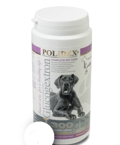  Полидекс 300 Глюкогекстрон плюс уп.  300 таб (глюкозамин+хондроитин) 1таб\10кг*8