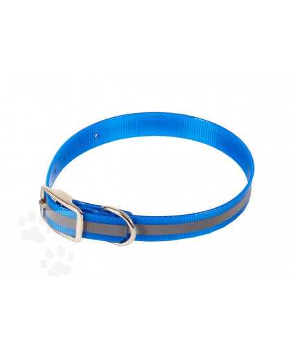 Ошейник биотановый со светоотражающей полосой 12мм 24-28см синий Каскад Ошейник биотановый со светоотражающей полосой 12мм 24-28см синий Каскад