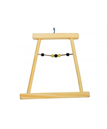 Игрушка для птиц Качели деревянные маленькие с бусами Игрушка для птиц Качели деревянные маленькие с бусами