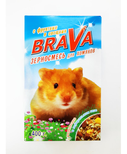 Брава/BraVa корм для хомяков фрукты/овощи 400гр*14 Брава/BraVa корм для хомяков фрукты/овощи 400гр*14